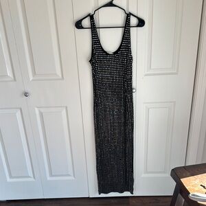 Bear Dance Black and Diamond Checkered Maxi Dress